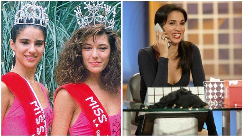 Silvia Jato, en el certamen de Miss España, a la izquierda, y presentando 'Alla tú', en la imagen de la derecha.