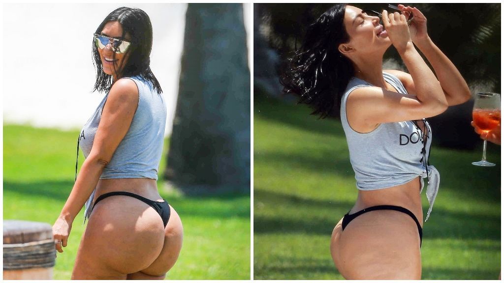 Un fotógrafo captó el trasero de Kim en sus vacaciones en México.