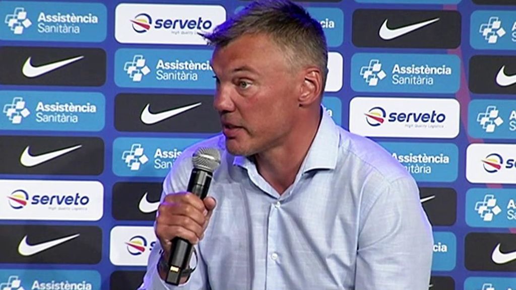 Jasikevicius, en su presentación como entrenador del Barça.