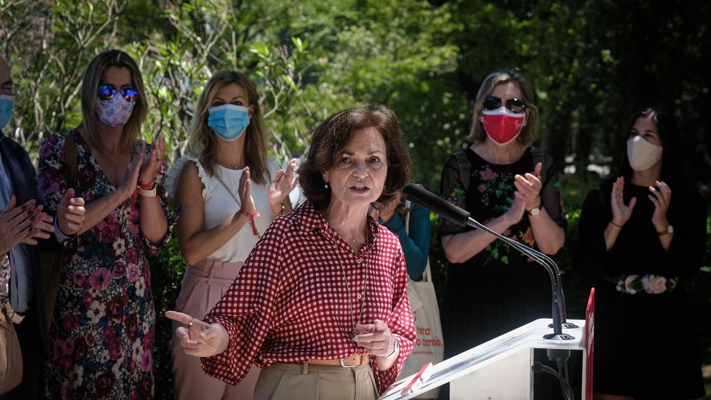 La vicepresidenta Carmen Calvo en un acto electoral en Santiago de Compostela La vicepresidenta Carmen Calvo en un acto electoral en Santiago de Compostela