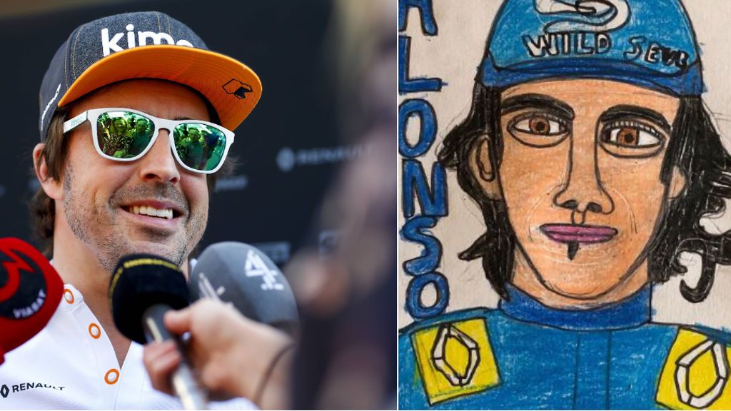 El dibujo de un niño autista que ha emocionado a Alonso: "Me lo guardo"