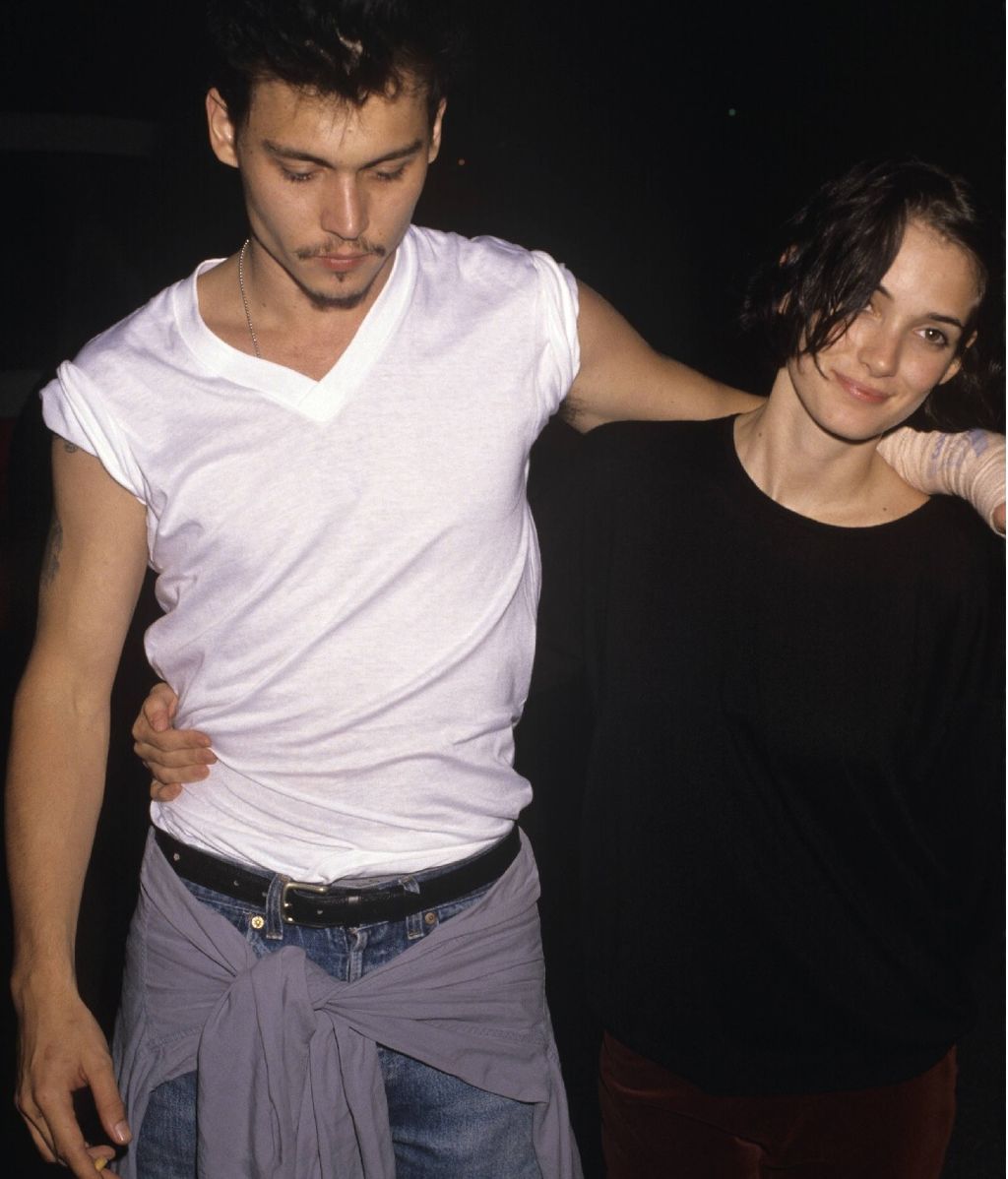 Johnny Depp y Winona Ryder, en los inicios de su relación (1990)