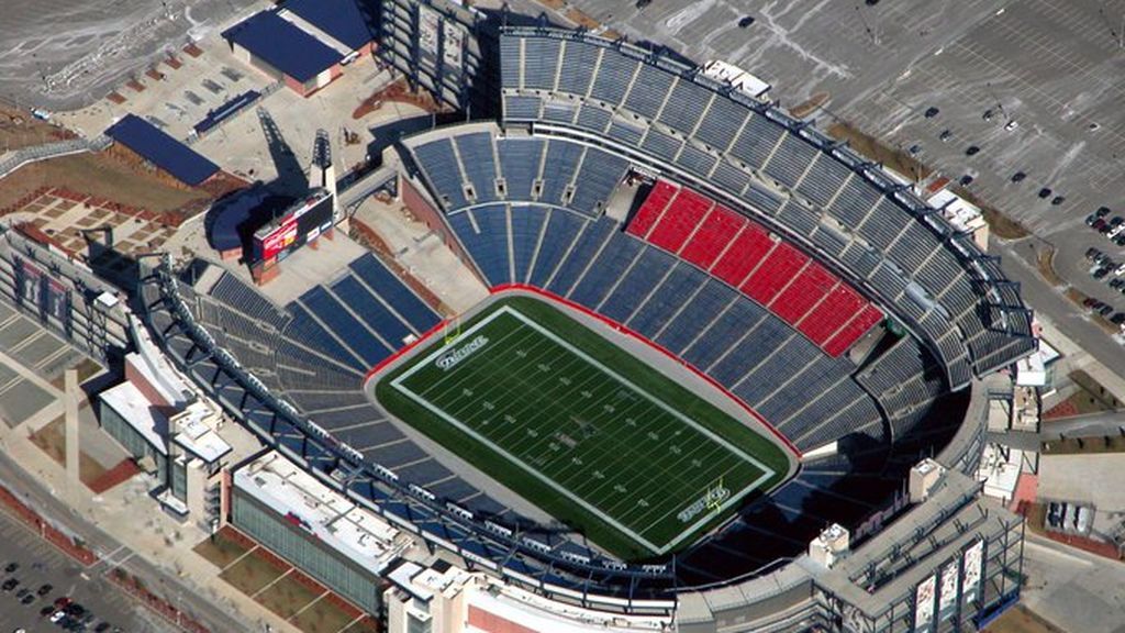 vista aérea del Gillete Stadium donde juega los New England Patriots