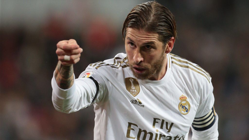Ramos celebra un gol esta temporada.