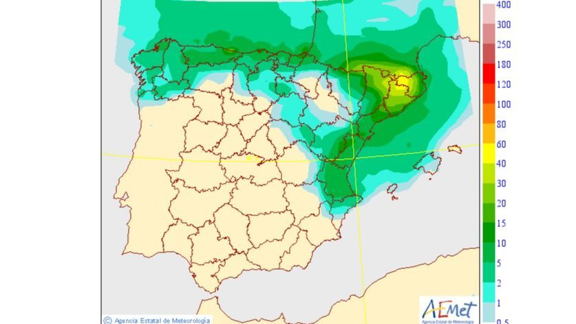 Lluvias previstas para el martes