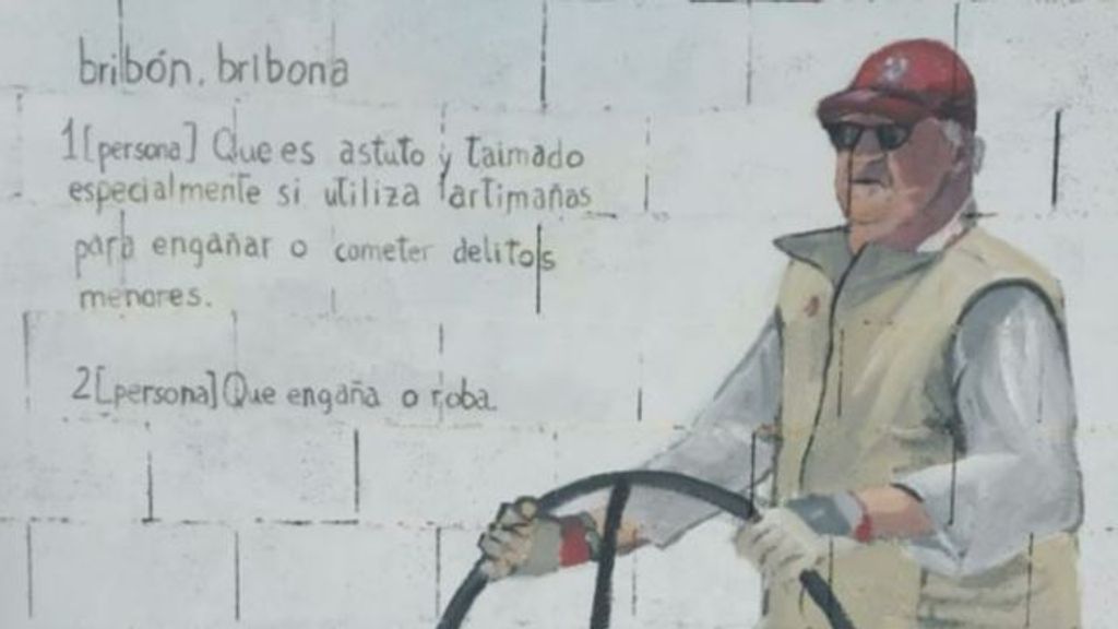 Aparece un grafiti del rey emérito en Santiago de Compostela