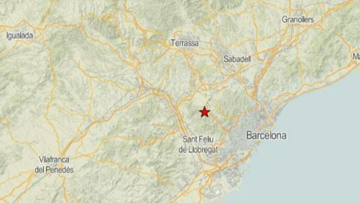 Terremoto registrado el lunes en el Bajo Llobregat de Barcelona