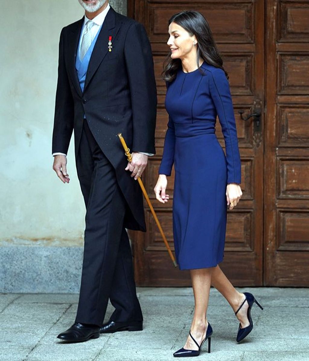 King Felipe and Queen Letizia at the Miguel de Cervantes awards ceremony in Alcala de Henares, Madrid, April 22, 2022