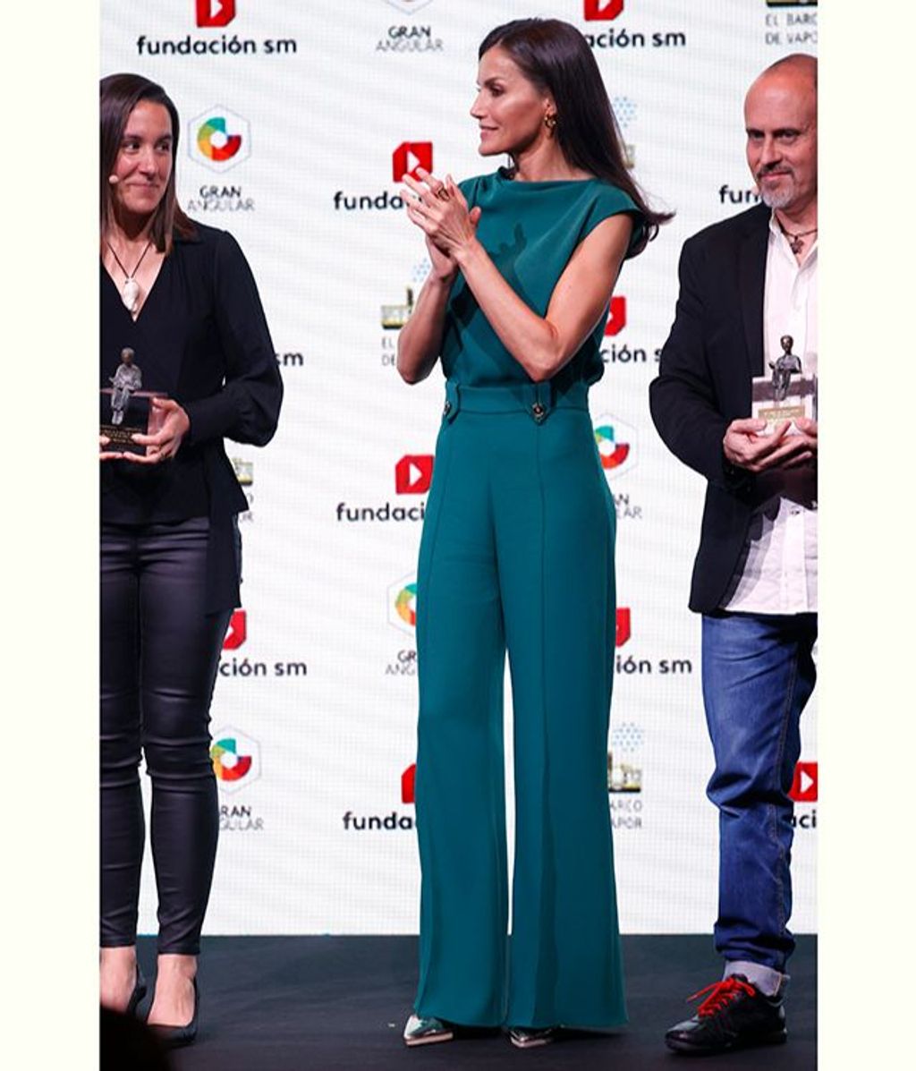 Queen Letizia during the 44th edition of the "El Barco de Vapor" and "Gran Angular" Children's Literature awards ceremony in Madrid on Tuesday, April 26, 2022.