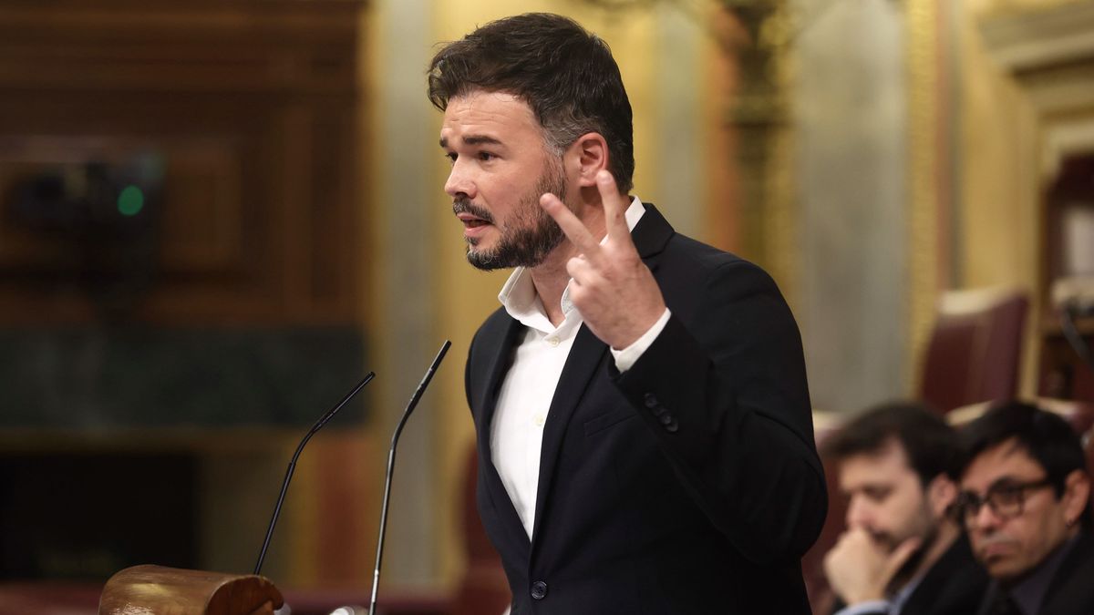 El portavoz de ERC, Gabriel Rufián, en la tribuna del Congreso El portavoz de ERC, Gabriel Rufián, en la tribuna del Congreso