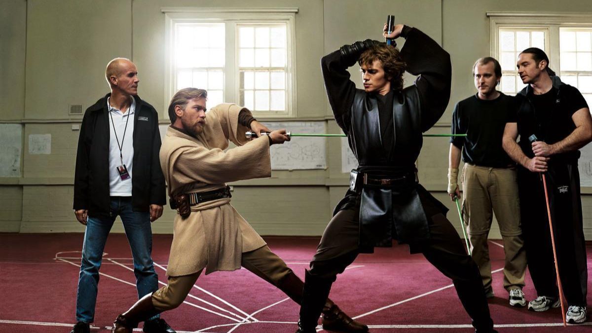 Entrenamientos para la película Star Wars Episodio III.