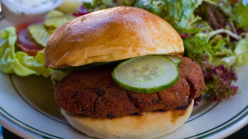 Hamburguesa de garbanzos.