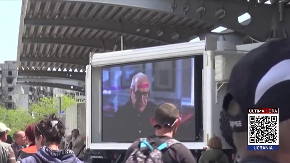Instalan 12 pantallas en las calles de Mariúpol para difundir propaganda rusa