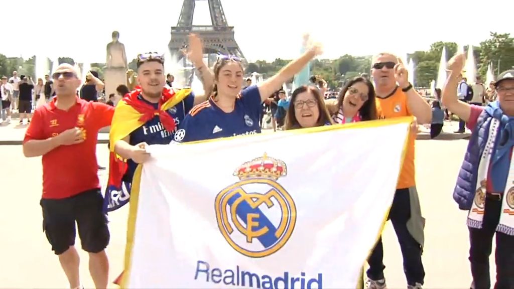 París es una fiesta de aficionados del Real Madrid y del Liverpool