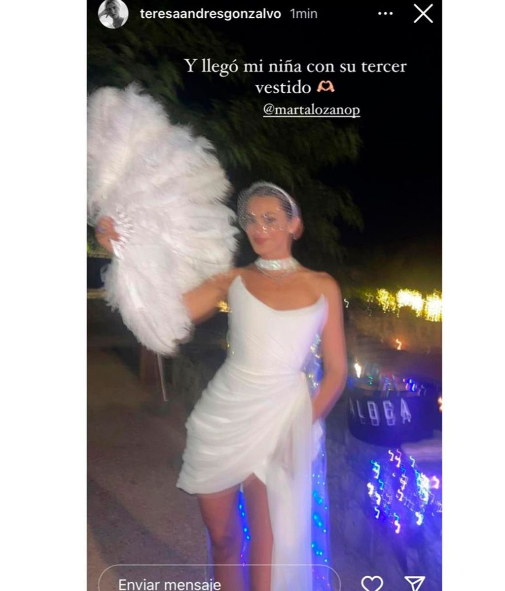 El tercer vestido y los complementos que Marta Lozano llevó en su boda