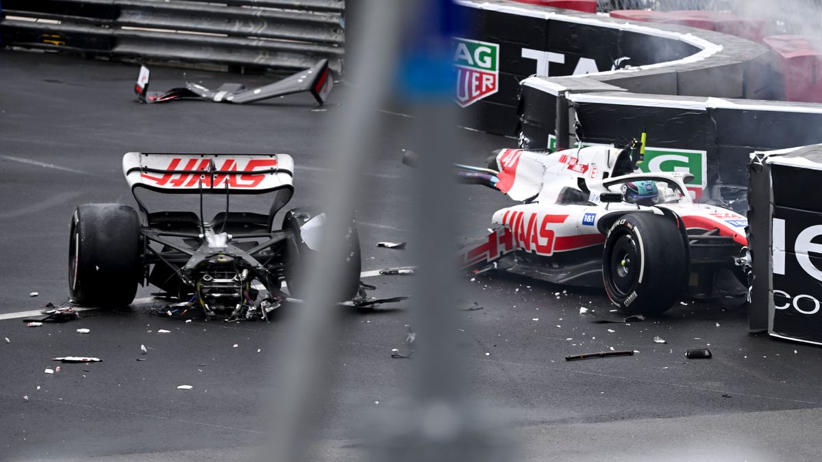 Terrible accidente de Mick Schumacher en el GP de Mónaco de F1: su coche se partió por la mitad