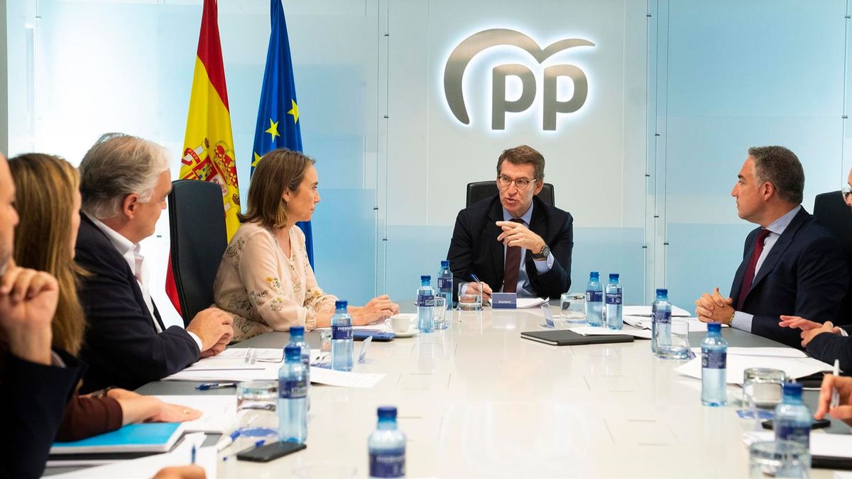 Feijóo preside la reunión de su dirección en Génova Feijóo preside la reunión de su dirección en Génova
