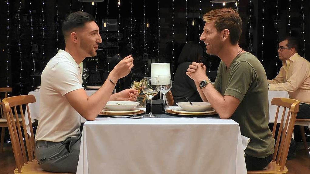 Pedro y Francesco durante su paso en 'First Dates'