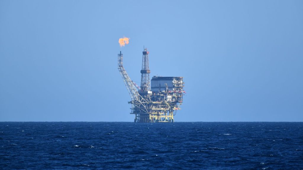 Plataforma petrolífera frente a la costa de Libia