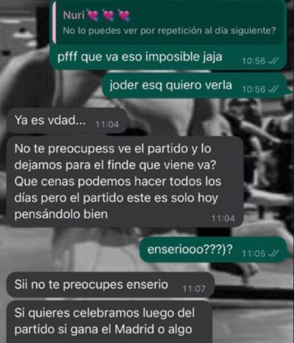 Conversación filtrada en redes sociales