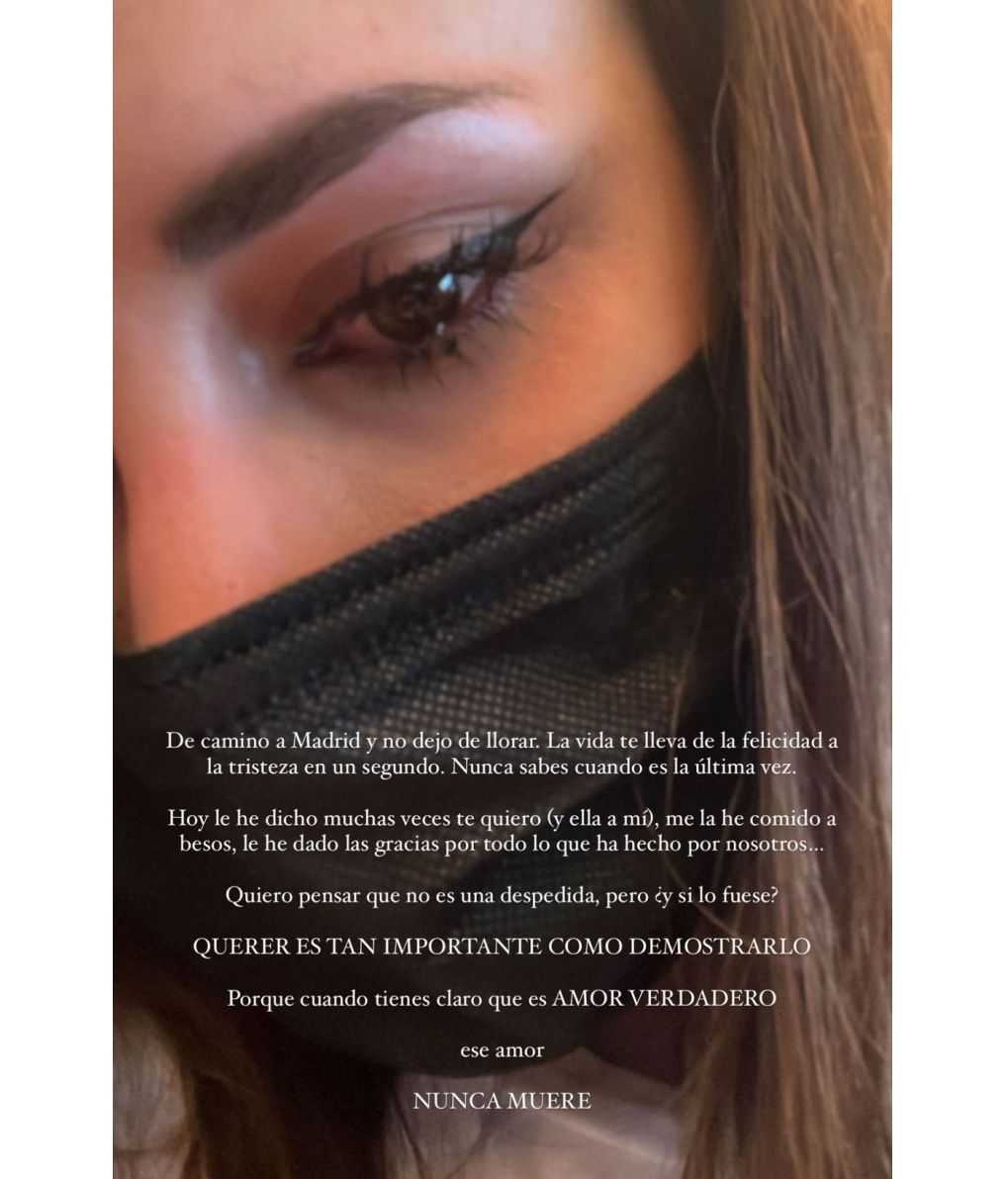 Cristina Porta se rompe al pensar en la muerte de su abuela