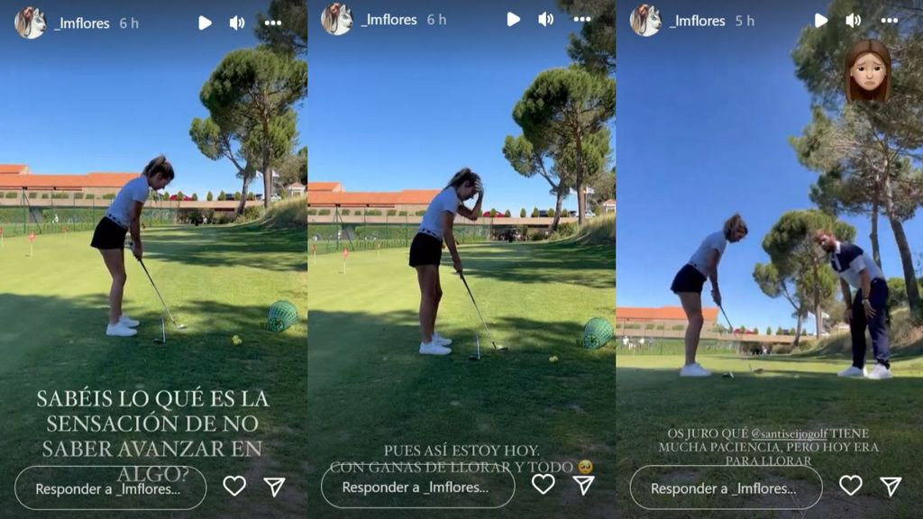 Laura Matamoros confiesa su frustración por no conseguir avances en su nuevo proyecto: aprender a jugar al golf