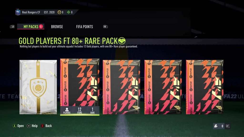 Sobres de recompensas aleatorios a la venta en FIFA 22