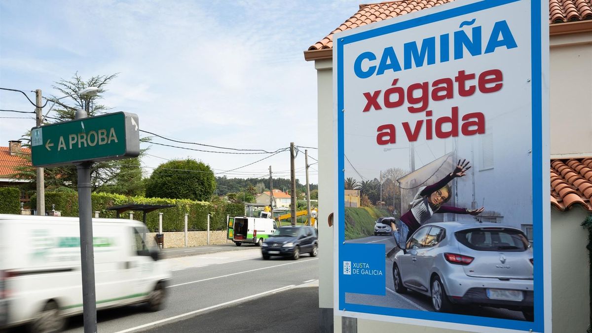 Cartel de la campaña municipal que simulaba el atropello Cartel de la campaña municipal que simulaba el atropello