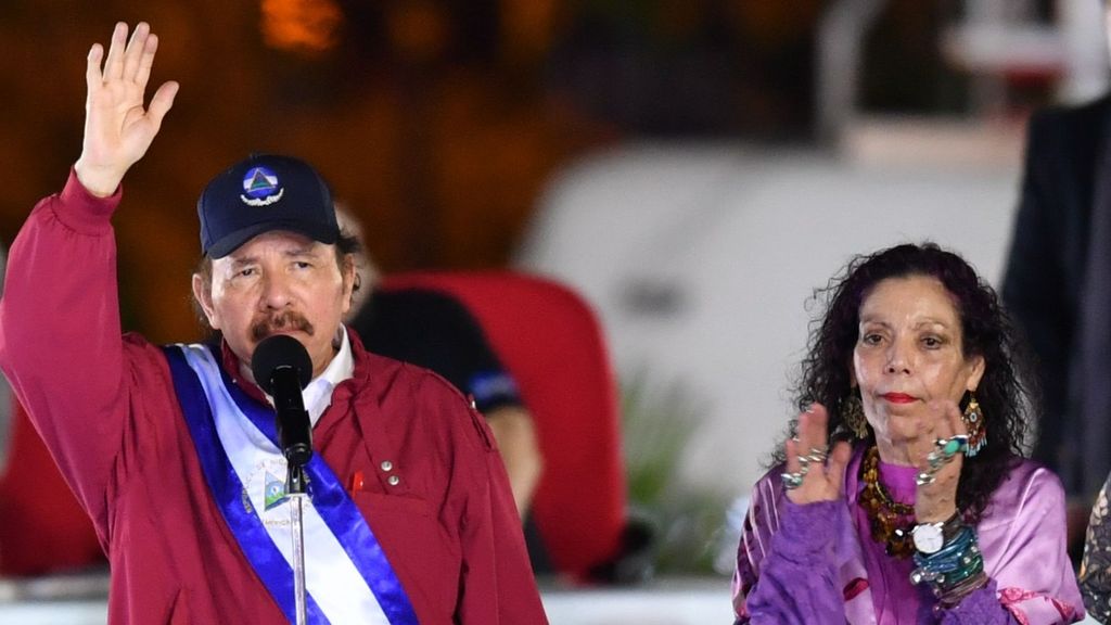El mandatario Daniel Ortega y su esposa y vicepresidenta, Rosario Murillo