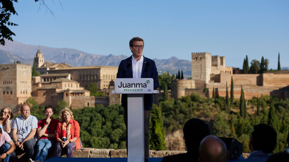 EuropaPress 4500146 presidente pp alberto nunez feijoo intervencion mitin granada junio 2022 EuropaPress 4500146 presidente pp alberto nunez feijoo intervencion mitin granada junio 2022