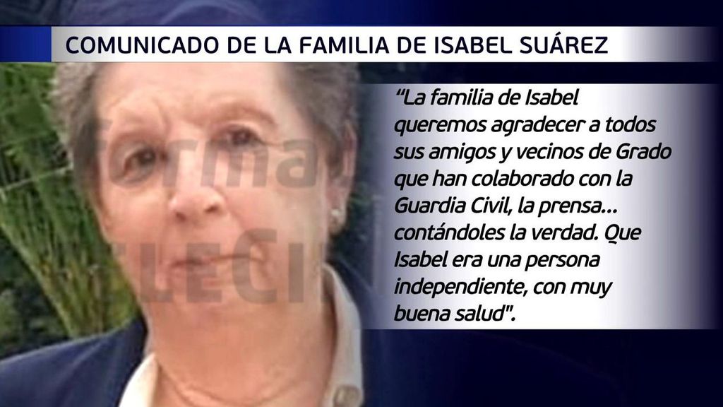 El mensaje de la familia de María Isabel Suárez tras su muerte