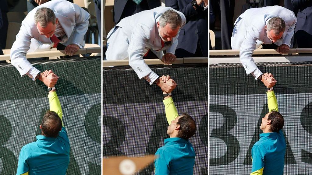 Felipe VI bromea con el título de Rafa Nadal: "Él es el rey de Roland Garros, y del tenis"