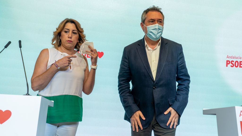Susana Díaz y Juan Espadas en Sevilla, en junio de 2021