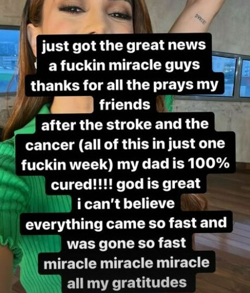Anitta en sus historias de Instagram