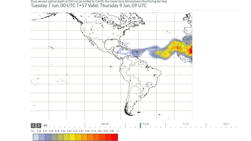 Previsión de polvo en suspensión