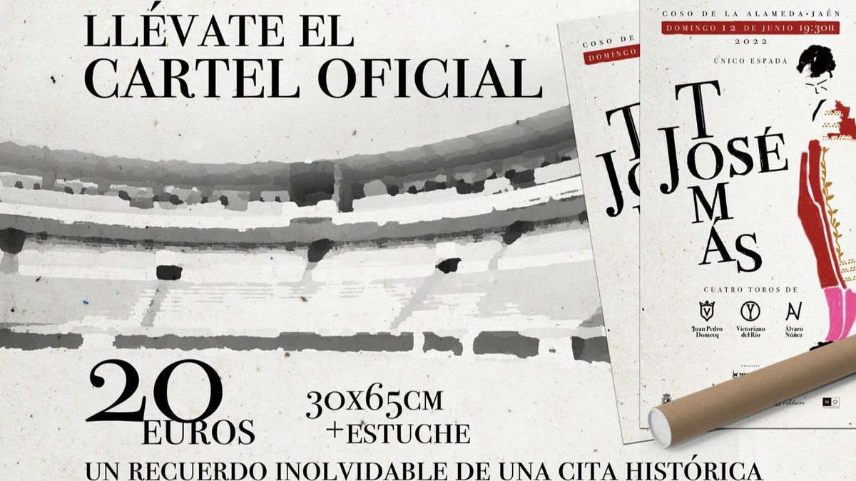 Cartel oficial de la corrida de José Tomás en Jaén. Cartel oficial de la corrida de José Tomás en Jaén.