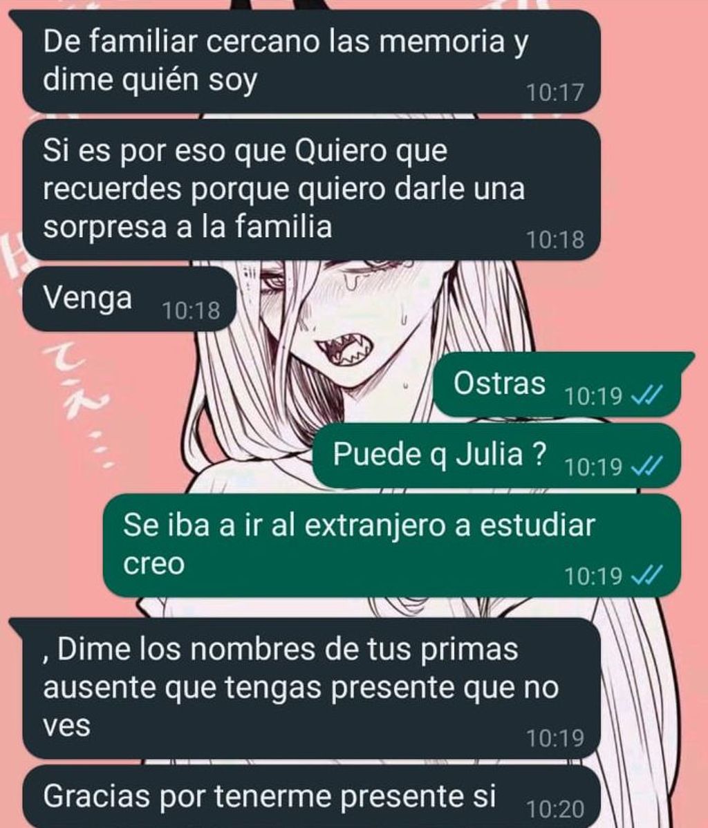 Pantallazo de una parte de la conversación