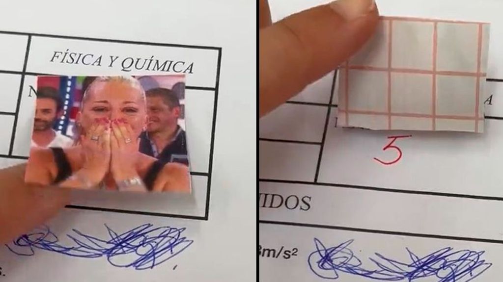 La cara de Belén Esteban cuando la nota es un 5