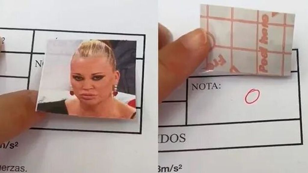 Belen Esteban, en un examen de Física