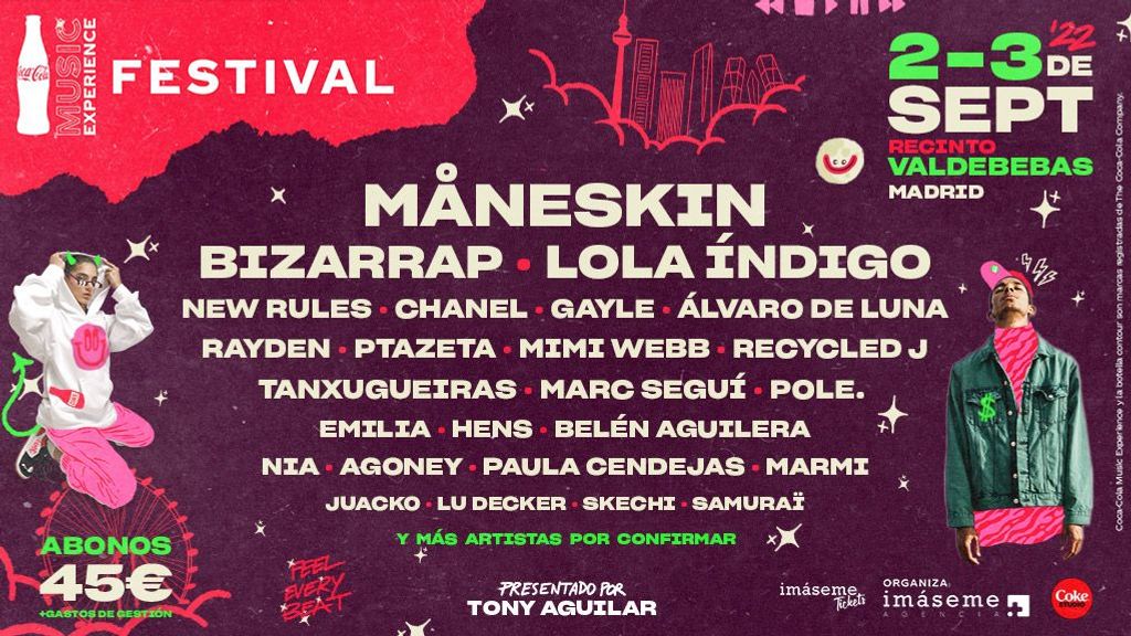 ¡¡BOMBAZO!! Bizarrap, Pole y Marmi, confirmados para el Festival Coca-cola Music Experience