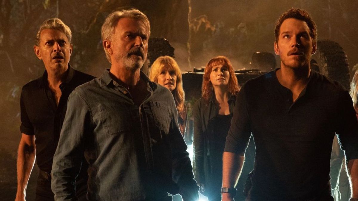Jeff Goldblum, Sam Neill, Laura Dern, Bryce Dallas Howard y Chris Pratt en 'Jurassic World: Dominion'