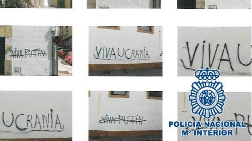 Detenido un hombre de 70 años en Málaga por una docena de pintadas a favor de la invasión rusa en Ucrania