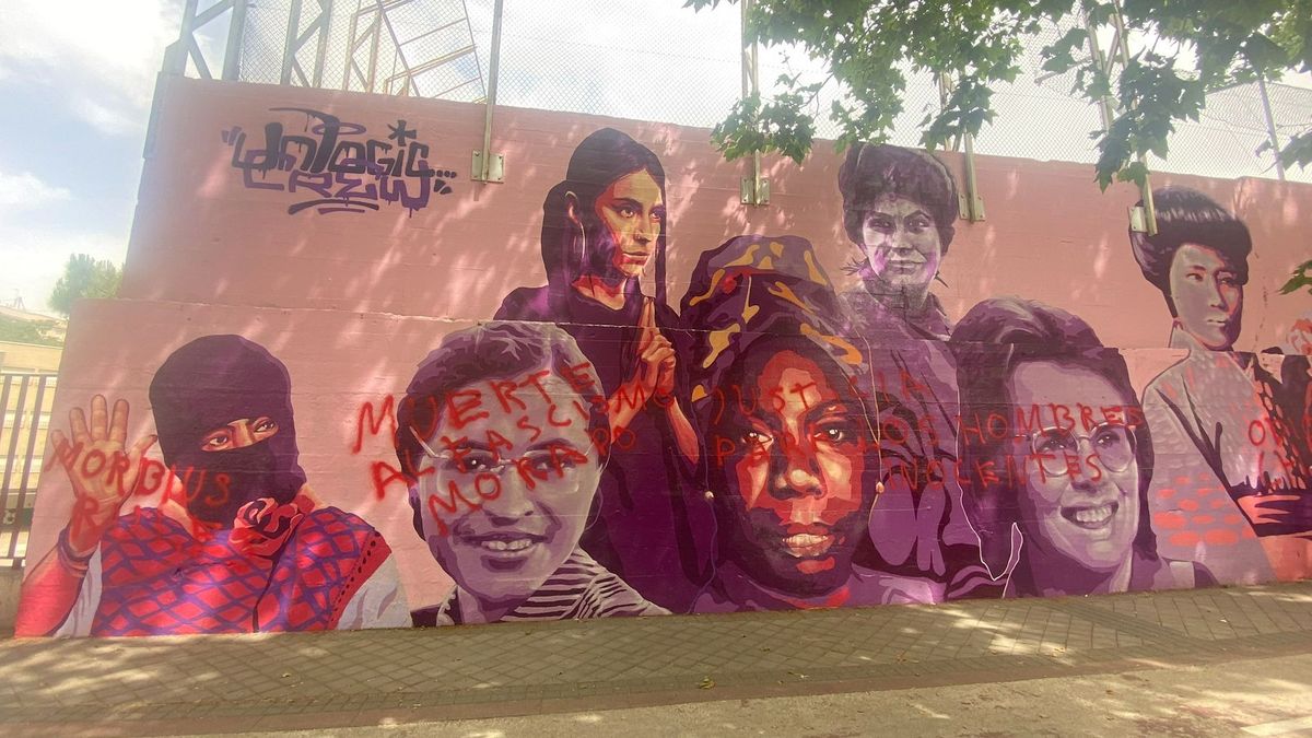 Mural feminista de Ciudad Lineal vandalizado de nuevo
