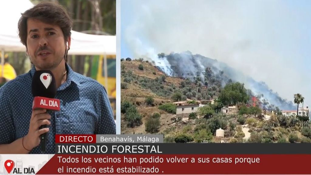 Unos cien efectivos siguen trabajando para controlar el incendio en Sierra Bermeja, Málaga