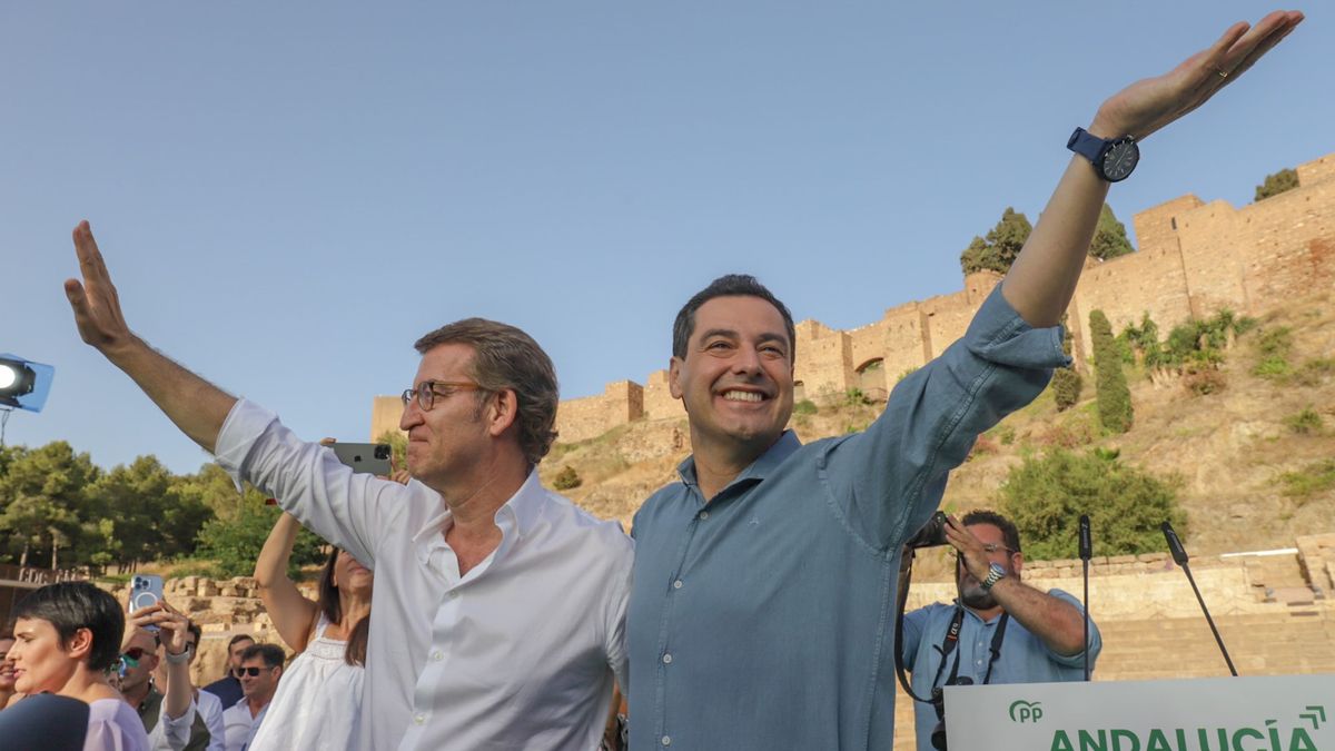 Feijóo y Moreno en un acto electoral en Málaga este fin de semana Feijóo y Moreno en un acto electoral en Málaga este fin de semana