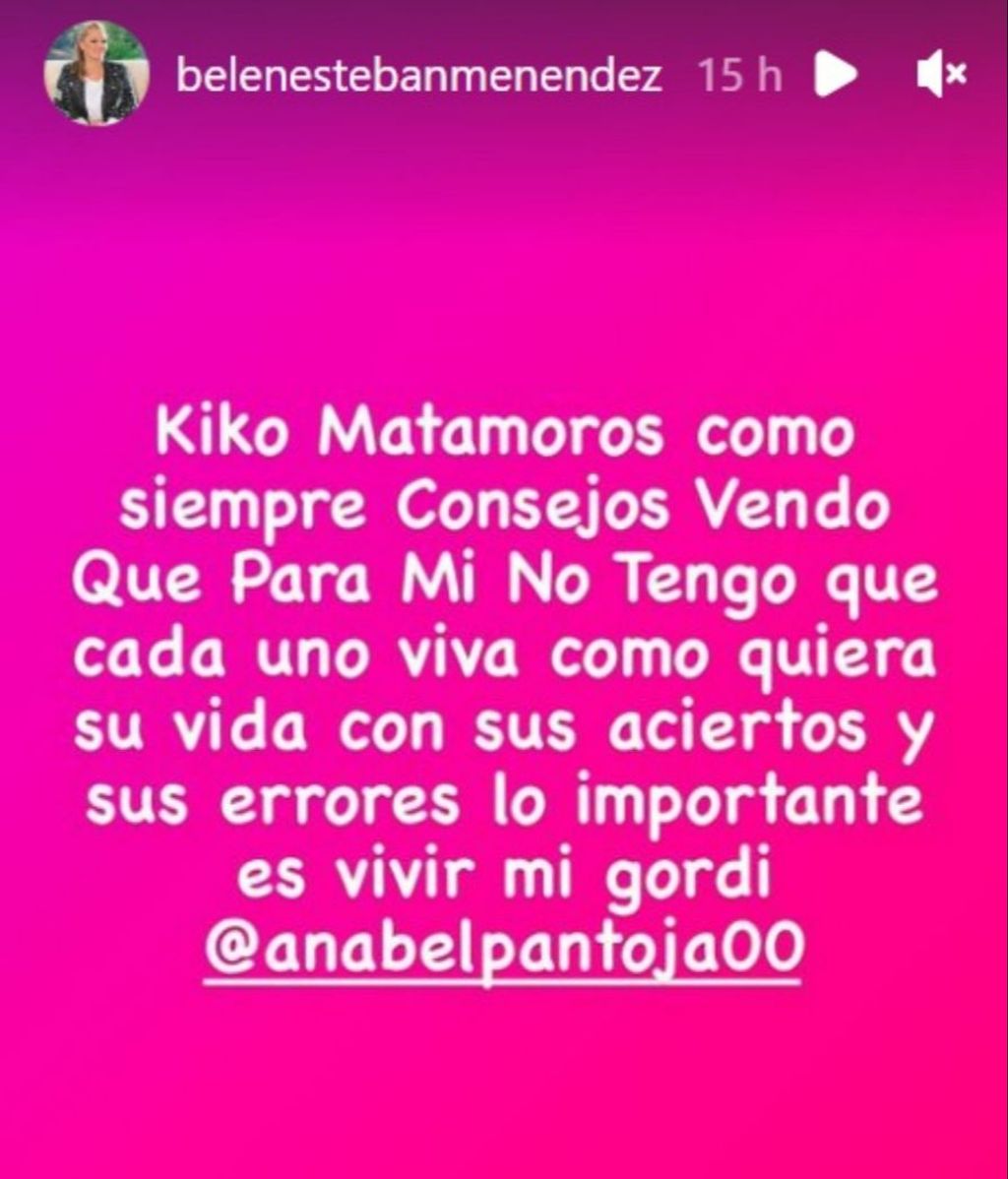 Belén Esteban critica a Kiko Matamoros para defender a Anabel Pantoja