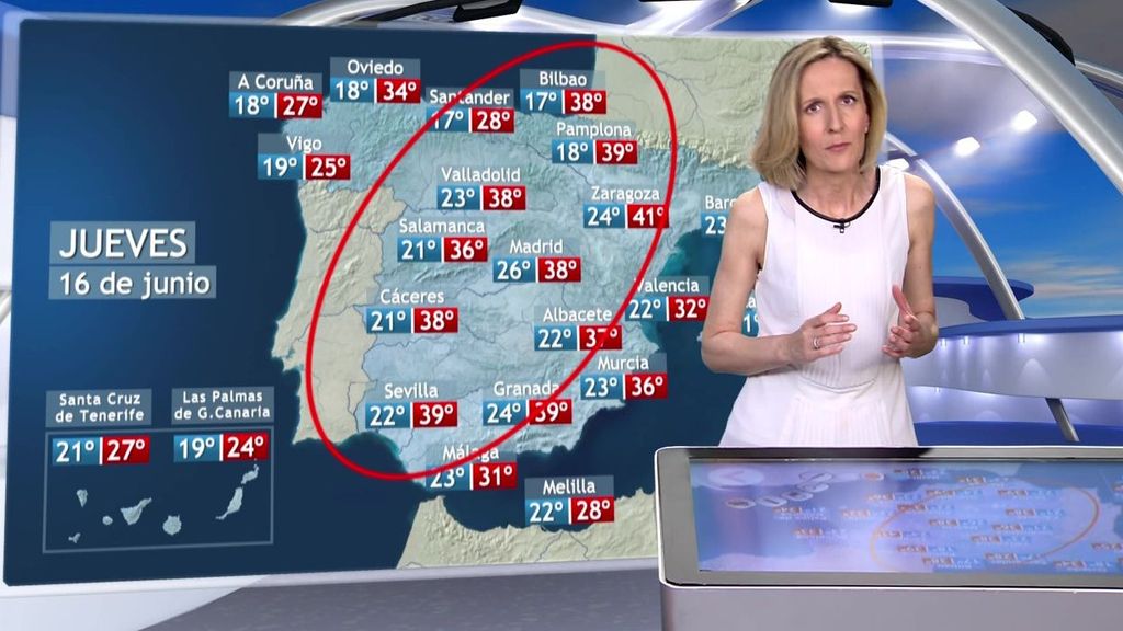 Calima y tormentas a 40 ºC: previsión del tiempo y temperaturas en España para el jueves