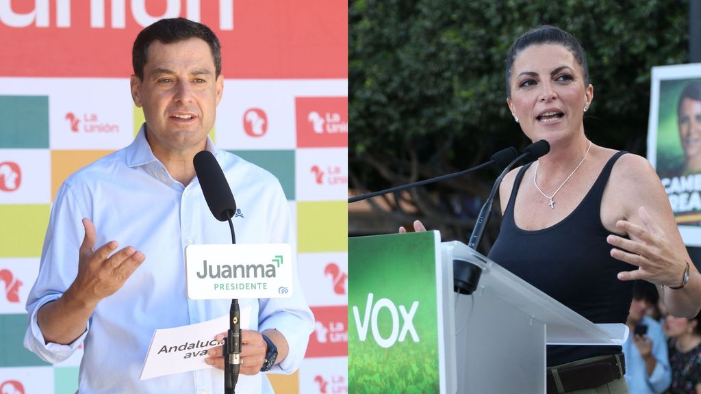 Juanma Moreno Bonilla (PP) y Macarena Olona (Vox).