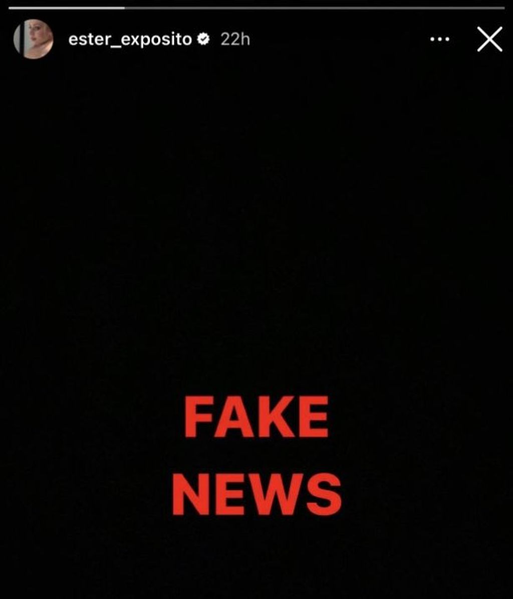 Mensaje de Ester Expósito en su Instagram