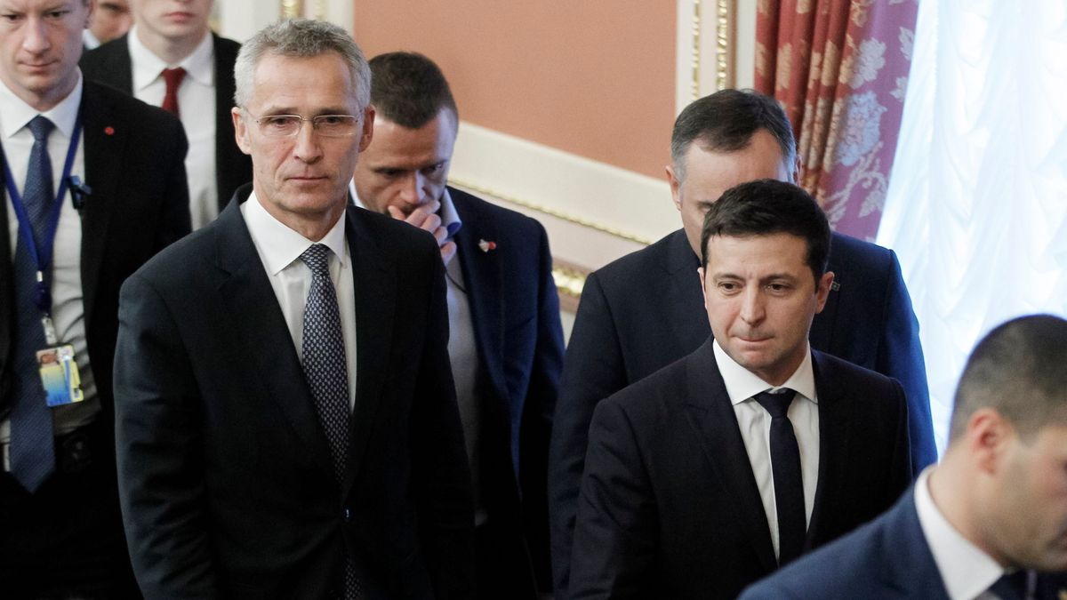 Stoltenberg y Zelenski, juntos en Kiev en 2019 Stoltenberg y Zelenski, juntos en Kiev en 2019